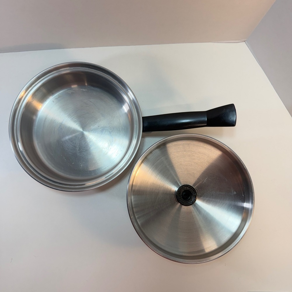 Seal-Rite 7 1/2" Saucepan T304 Stainless Steel Temp-Tone Lid USA 5 Ply Vented - Picture 6 of 10